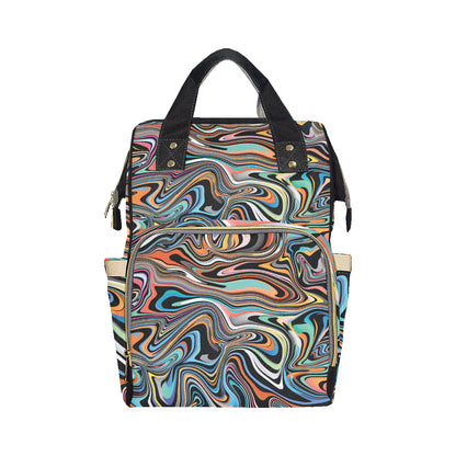 Liquid Pattern Print Design 02 Diaper Bag Backpack