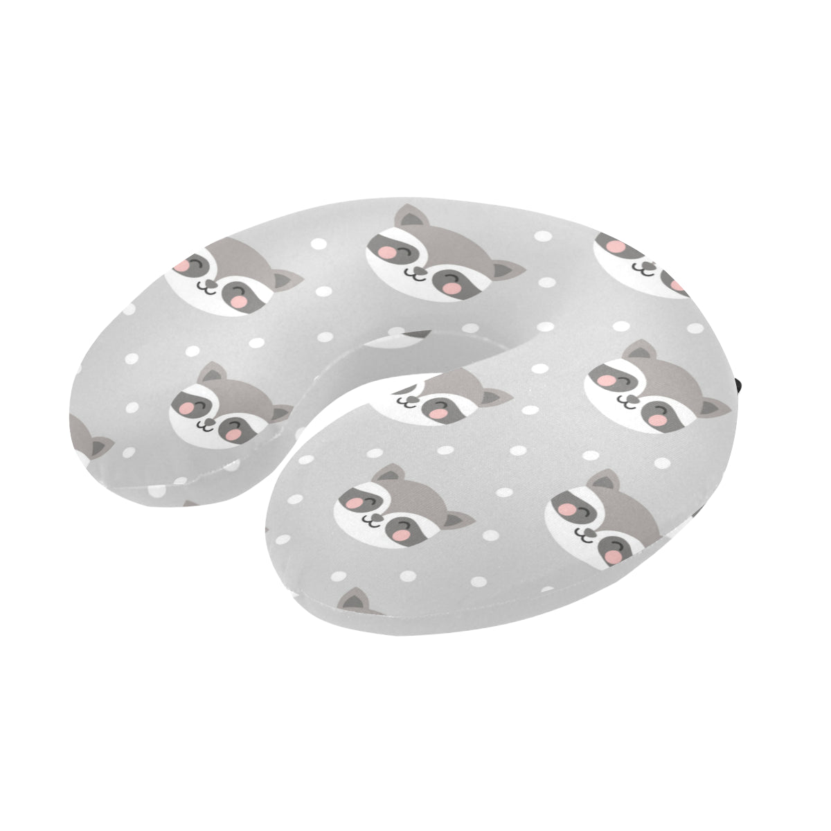 Raccoon Pattern Print Design A04 U-Shaped Travel Neck Pillow