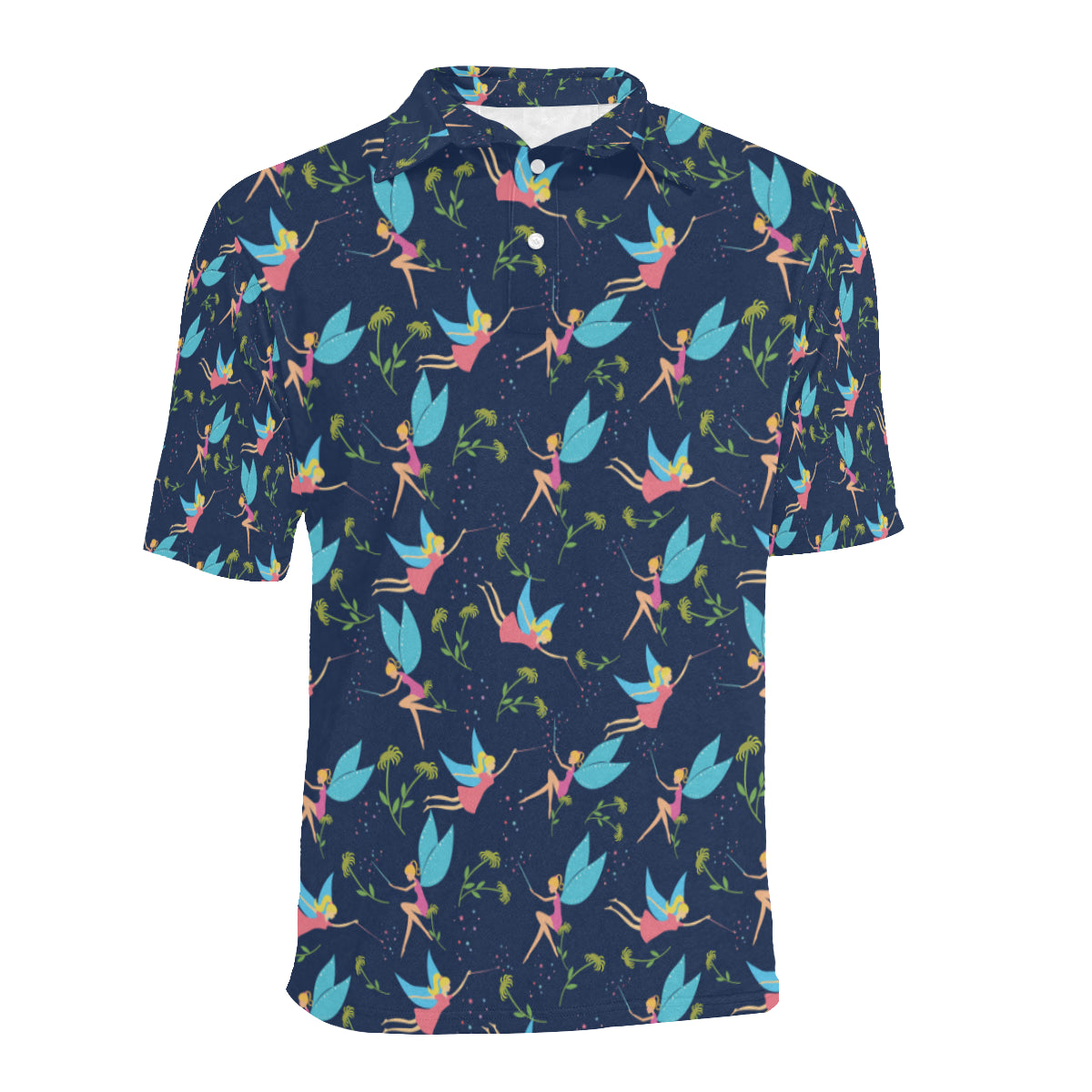 Fairy with flower Print Pattern Men Polo Shirt
