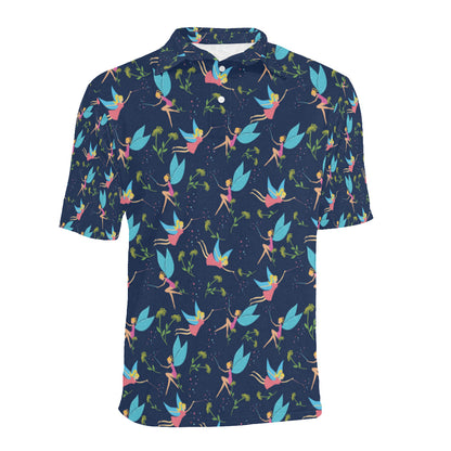 Fairy with flower Print Pattern Men Polo Shirt