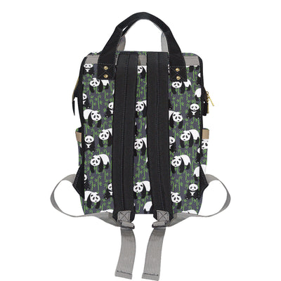 Panda Bear Bamboo Themed Print Diaper Bag Backpack