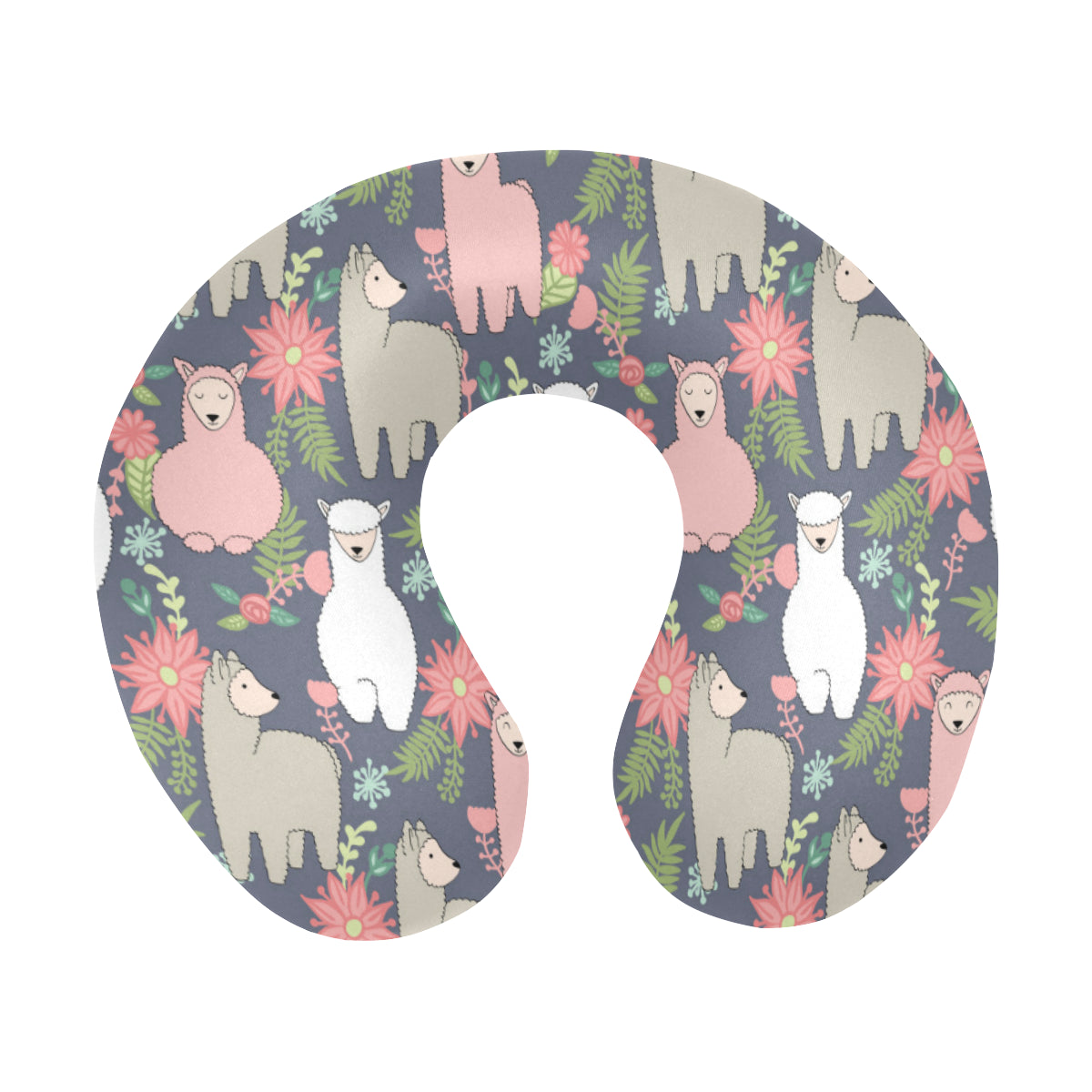 Alpaca Pattern Print Design 03 U-Shaped Travel Neck Pillow