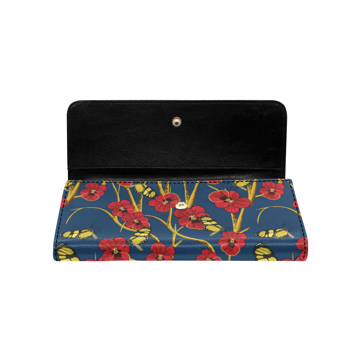 Pansy Pattern Print Design A01 Women's Trifold Wallet
