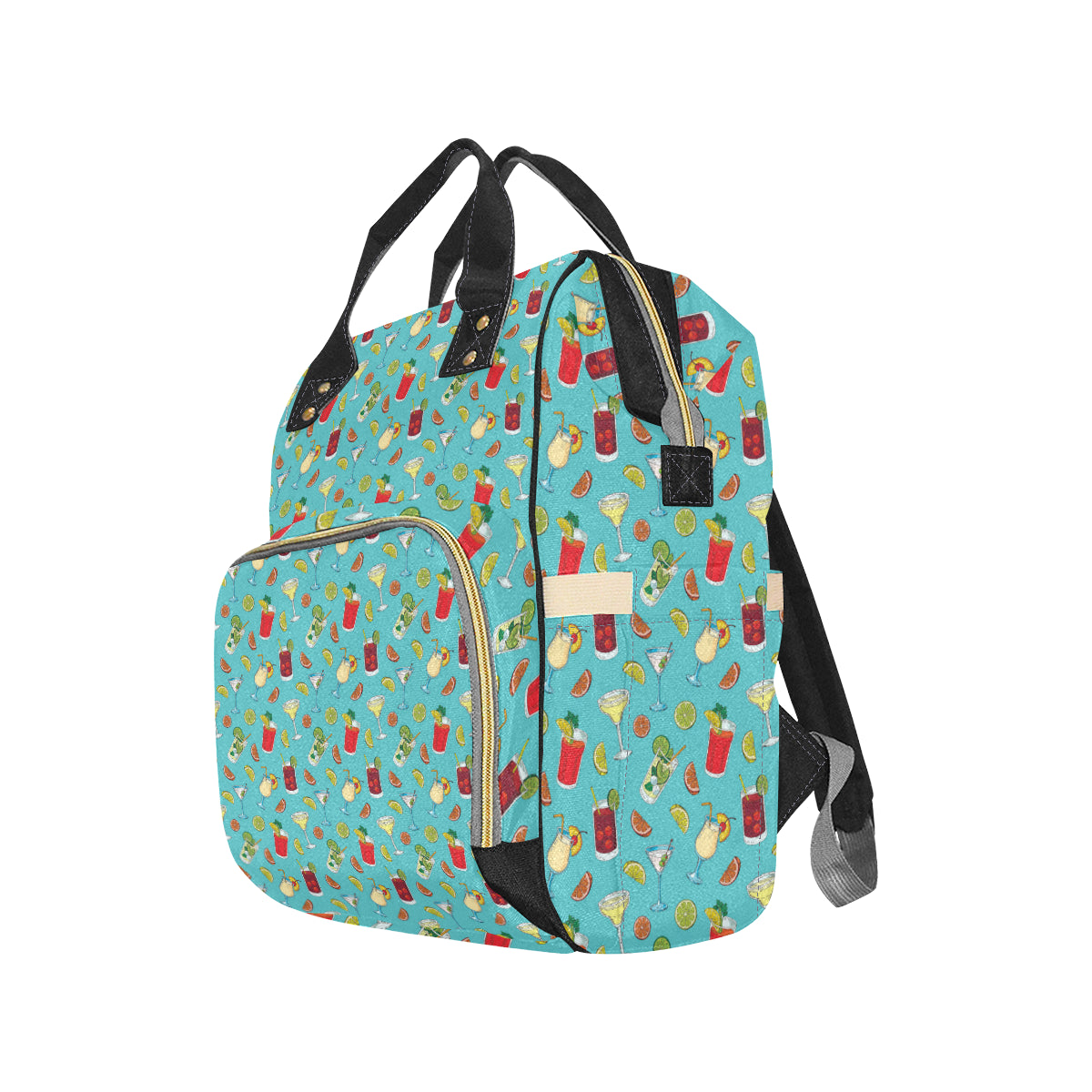 Cocktail Pattern Print Design 05 Diaper Bag Backpack