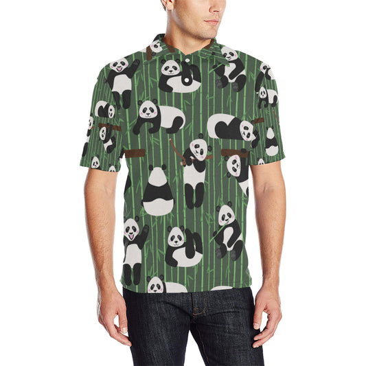 Panda Pattern Print Design A04 Men Polo Shirt