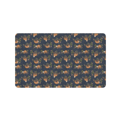 Sloth flower Design Themed Print Rubber Doormat