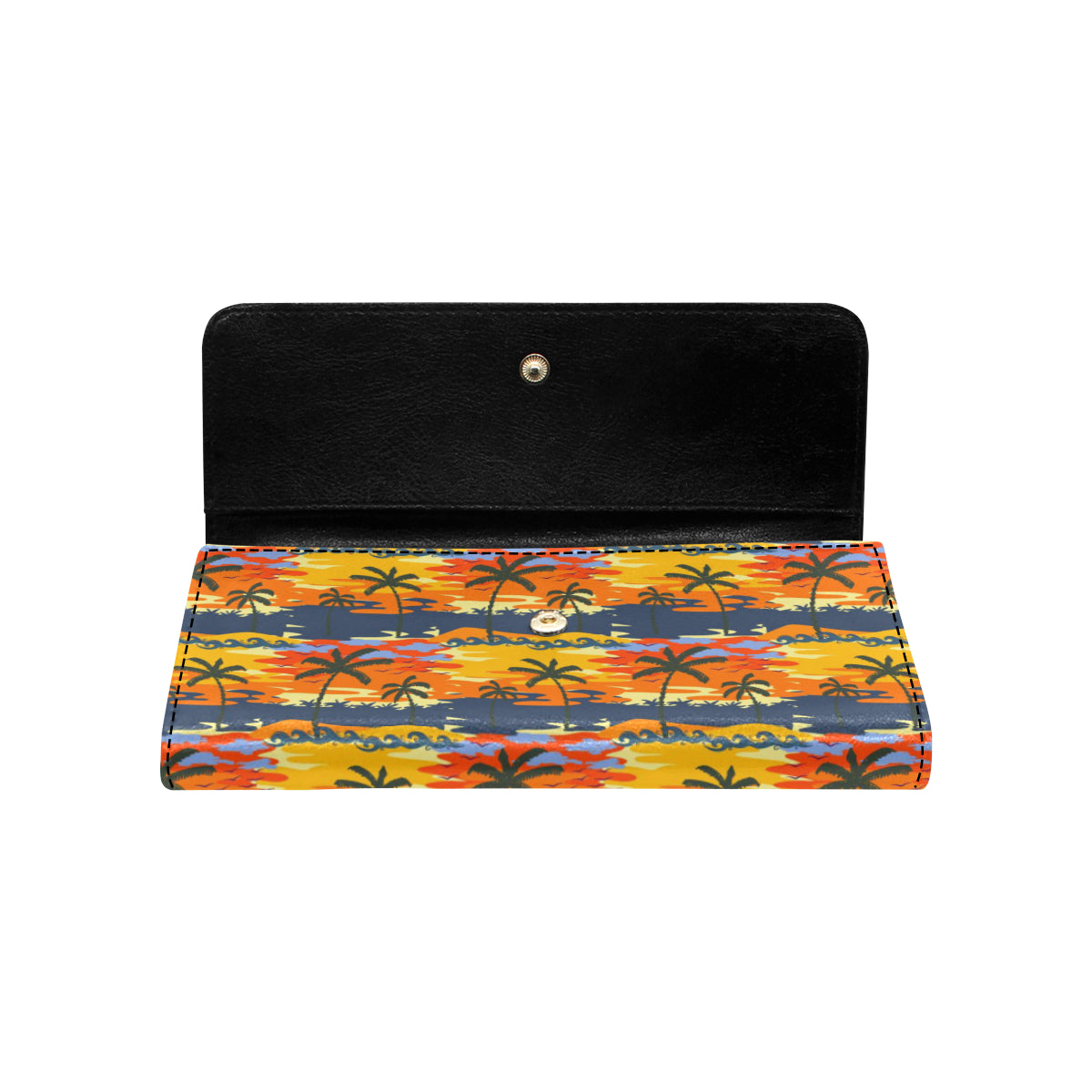 Palm Tree Pattern Print Design PT010 Women's Trifold Wallet