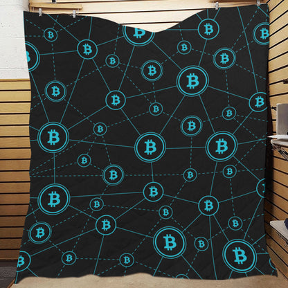 Cryptocurrency Pattern Print Design 01 Premium Quilt