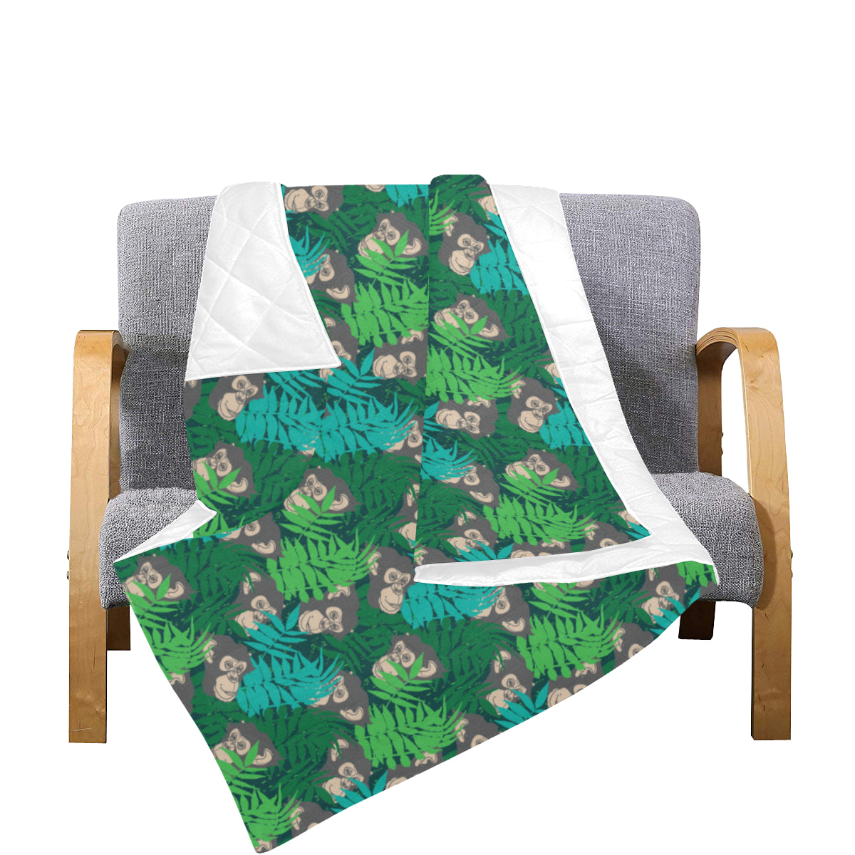 Chimpanzee Pattern Print Design 01 Premium Quilt