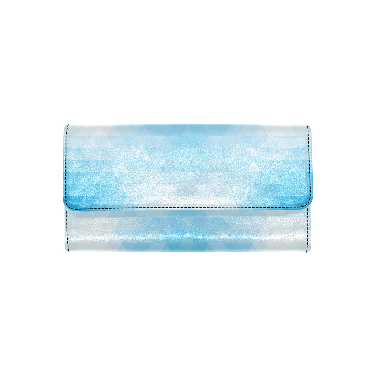 Geometric Blue Pattern Print Design 01 Women's Trifold Wallet