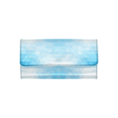 Geometric Blue Pattern Print Design 01 Women's Trifold Wallet