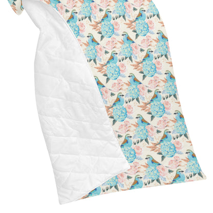 Bluebird Pattern Print Design 03 Premium Quilt