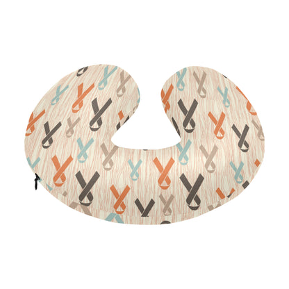 Cancer Awareness Pattern Print Design 01 U-Shaped Travel Neck Pillow