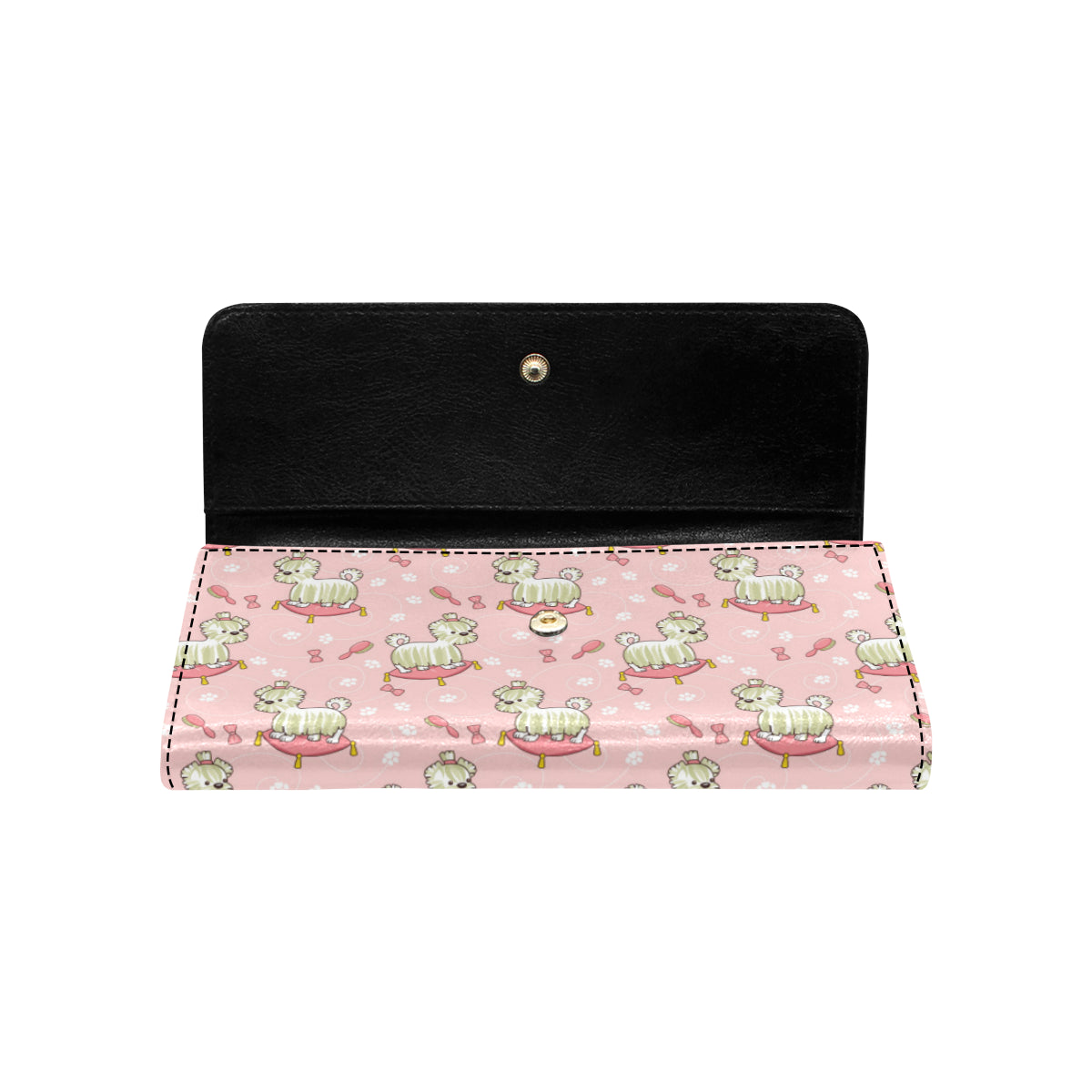Bichons Frise Pattern Print Design 01 Women's Trifold Wallet