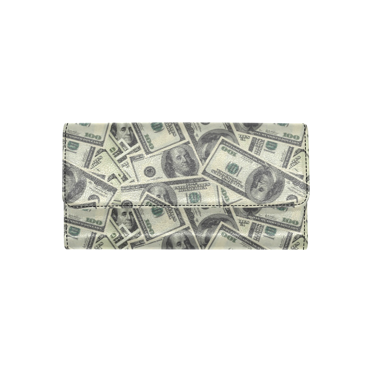 Dollar Pattern Print Design DO02 Women's Trifold Wallet