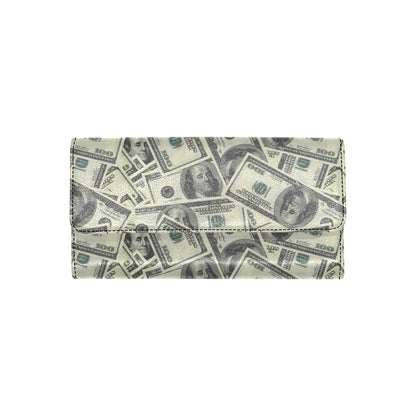 Dollar Pattern Print Design DO02 Women's Trifold Wallet