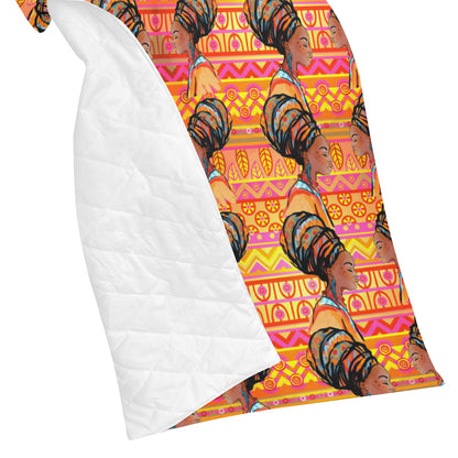 African Girl Aztec Premium Quilt