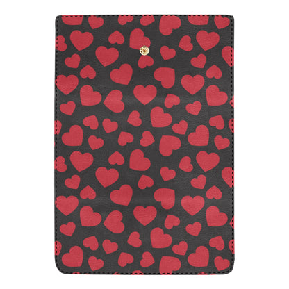 Heart Red Pattern Print Design HE01 Women's Trifold Wallet