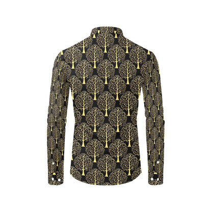 Tree Of Life Print Design LKS302 Men's Long Sleeve Dress Shirt