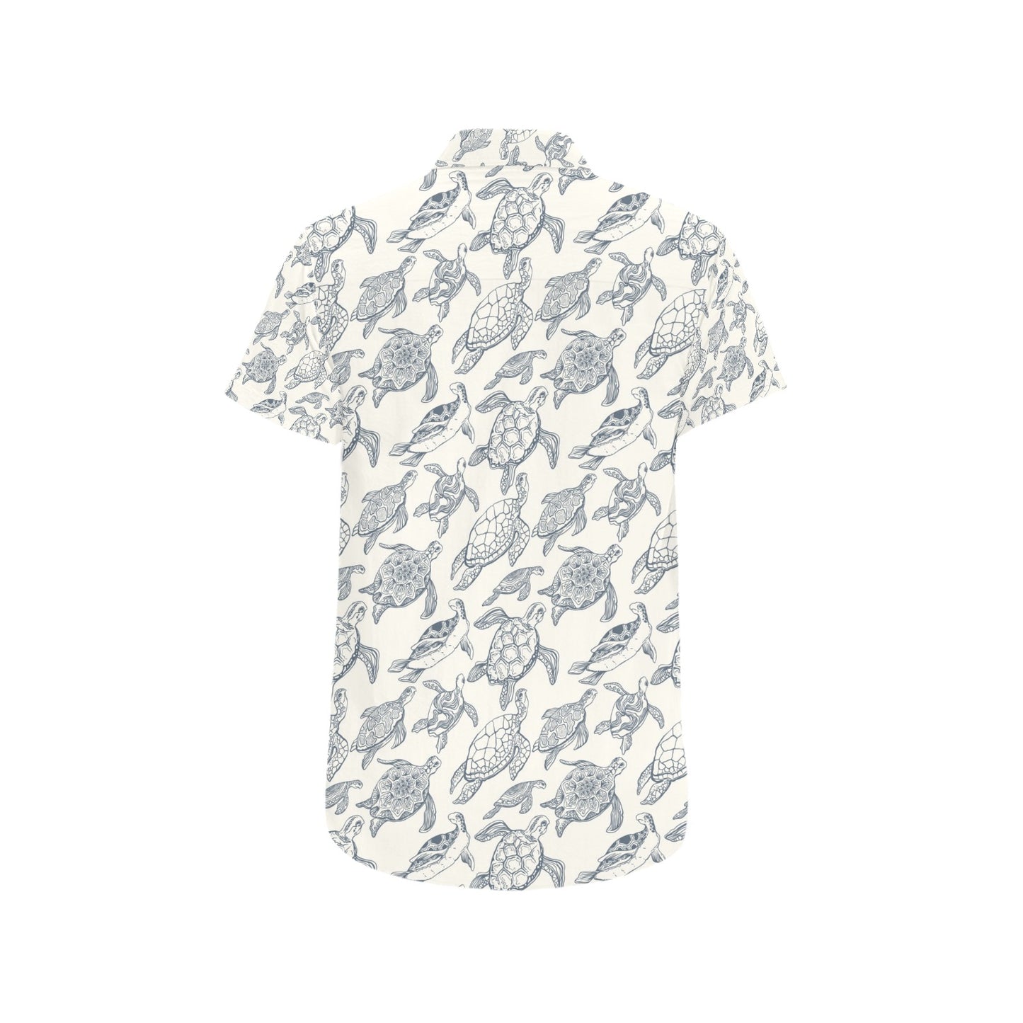 Sea Turtle Print Design LKS304 Men Short Sleeve Button Up Shirt