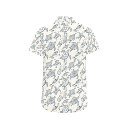 Sea Turtle Print Design LKS304 Men Short Sleeve Button Up Shirt