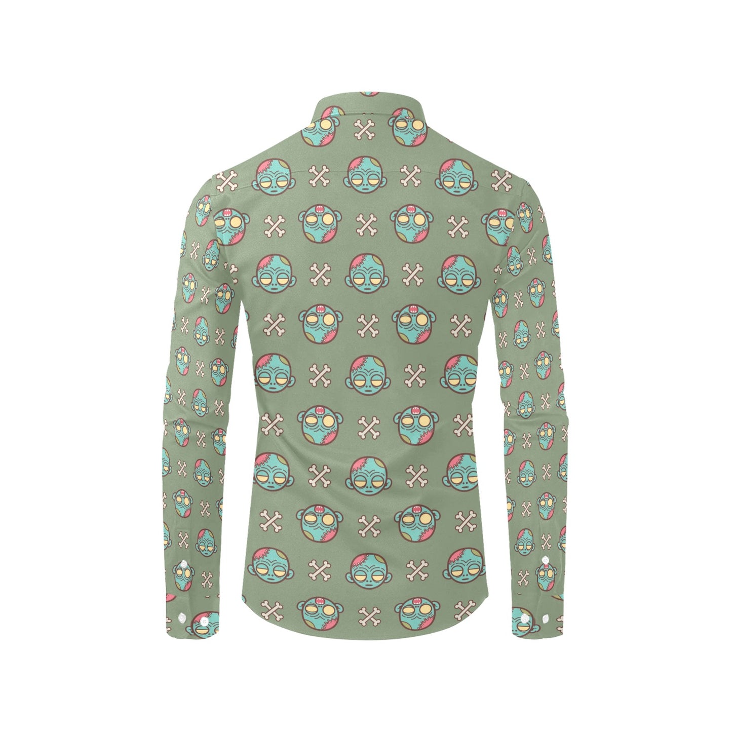 Zombie Print Design LKS301 Men's Long Sleeve Dress Shirt