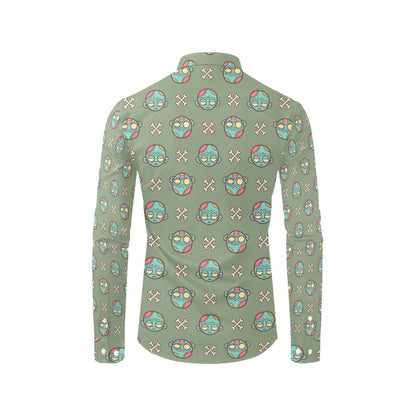 Zombie Print Design LKS301 Men's Long Sleeve Dress Shirt