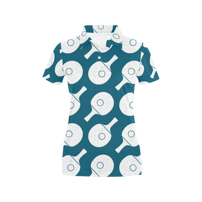Ping Pong Pattern Print Design A02 Women's Polo Shirt