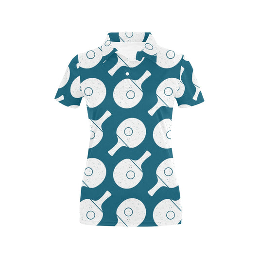 Ping Pong Pattern Print Design A02 Women's Polo Shirt