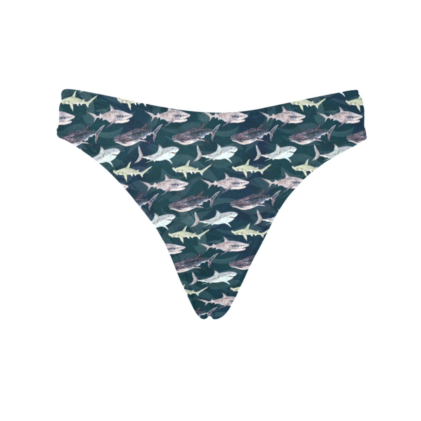 Shark Pattern Print Women's Thongs
