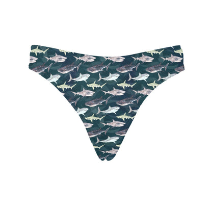 Shark Pattern Print Women's Thongs