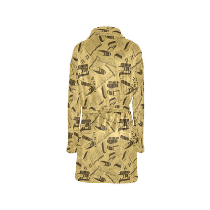 Book Pattern Print Design 02 Women's Fleece Robe