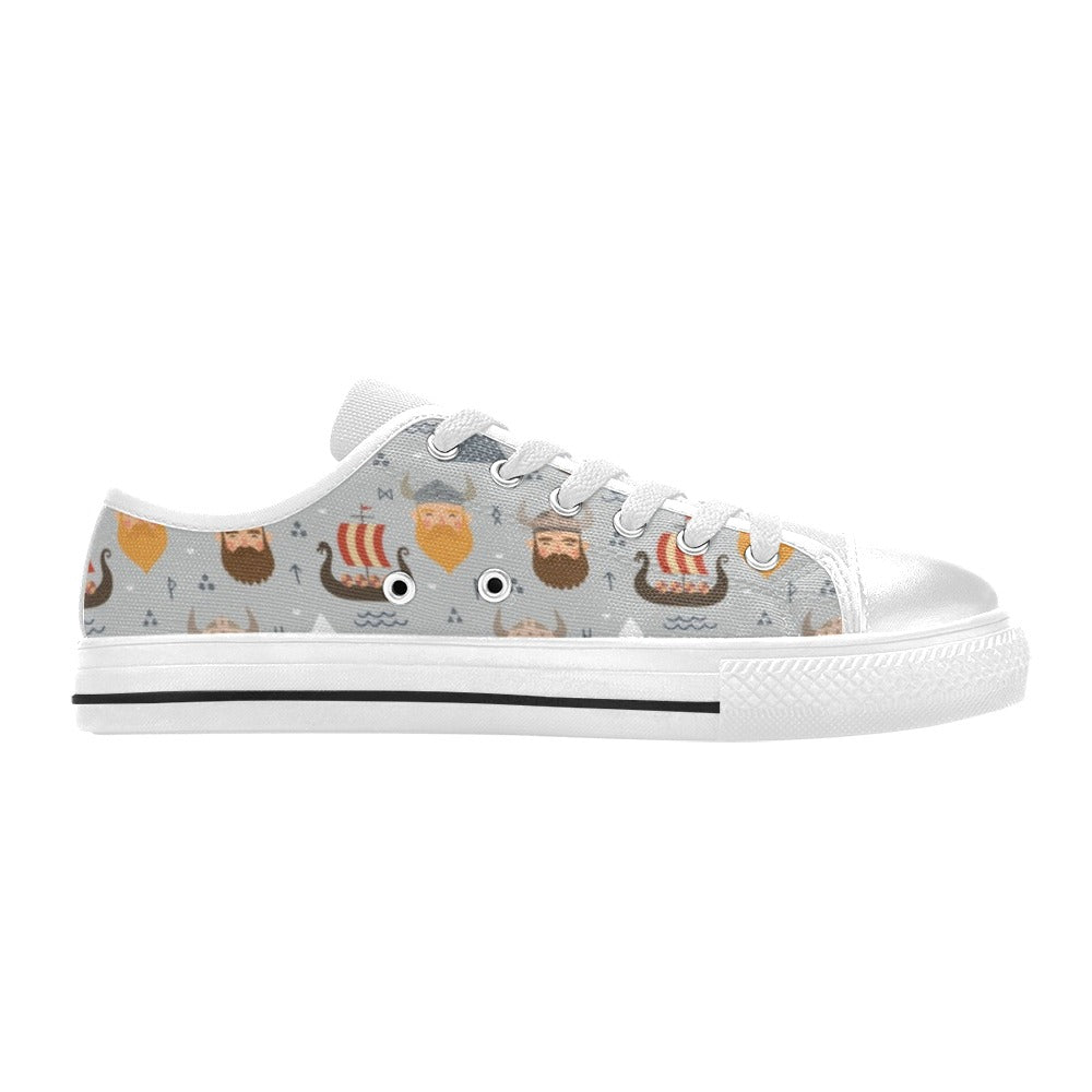 Vikings Print Design LKS307 Women's White Low Top Shoes