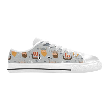 Vikings Print Design LKS307 Women's White Low Top Shoes