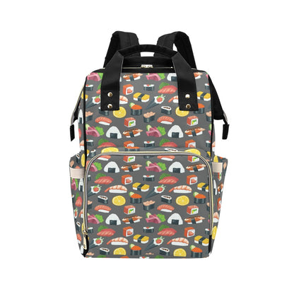 Sushi Print Design LKS302 Diaper Bag Backpack