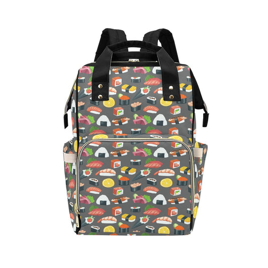 Sushi Print Design LKS302 Diaper Bag Backpack