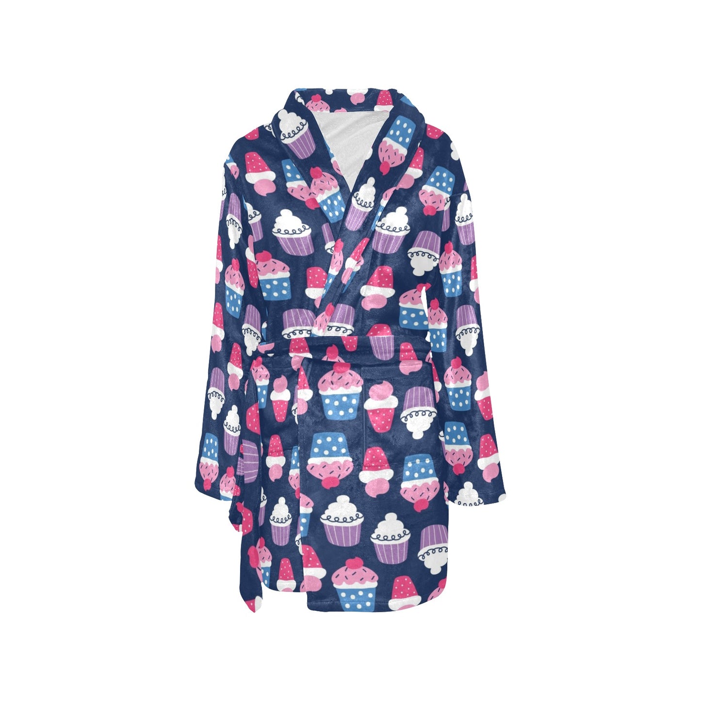 Cupcake Pattern Print Design CP04 Women's Fleece Robe