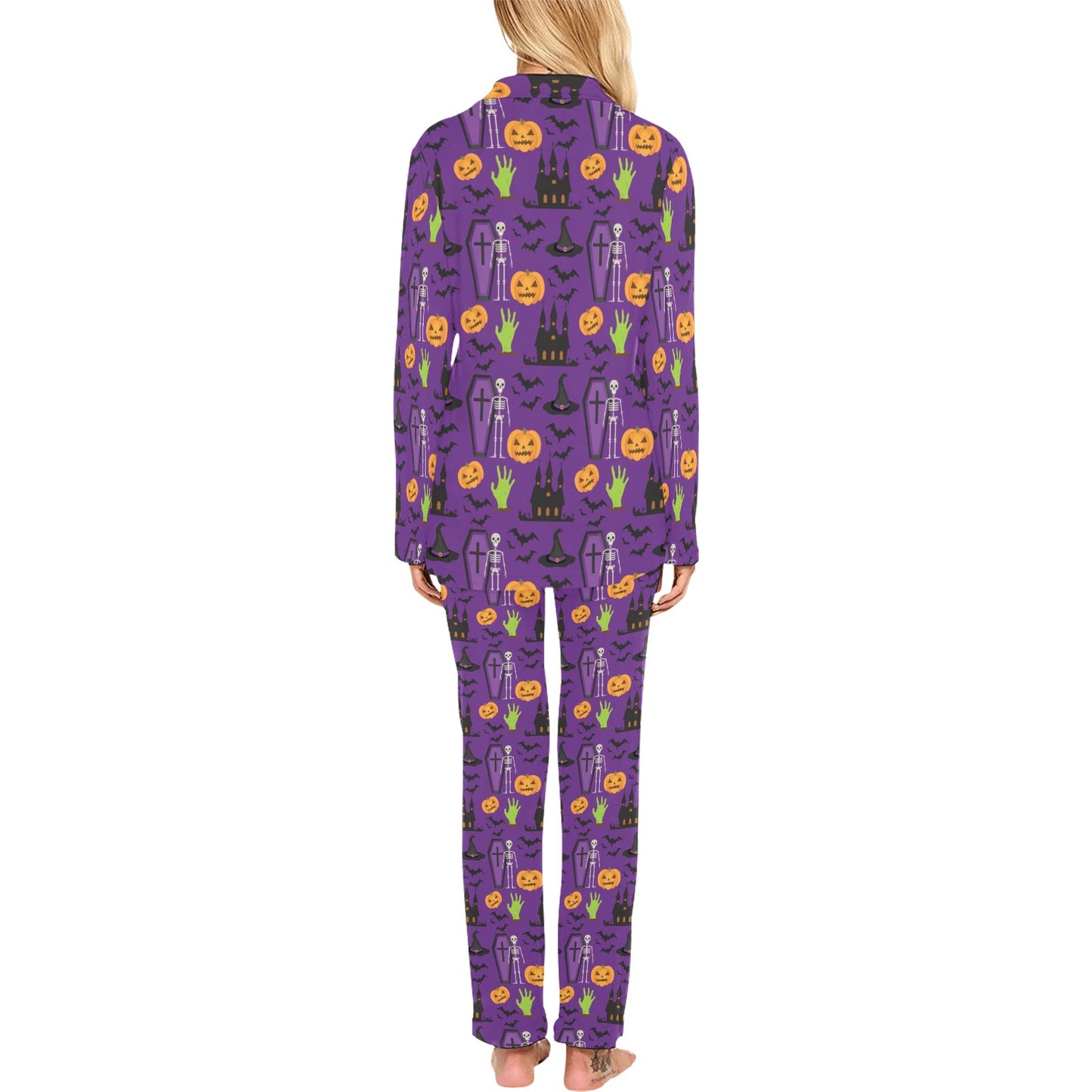 Halloween Print Design LKS403 Women's Long Pajama Set