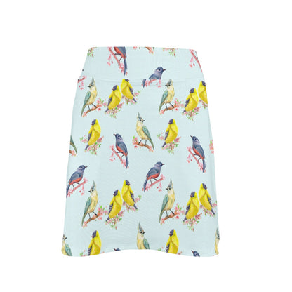 Bird Sweet Themed Print Pattern 17" Golf & Pickleball Skort with Pockets