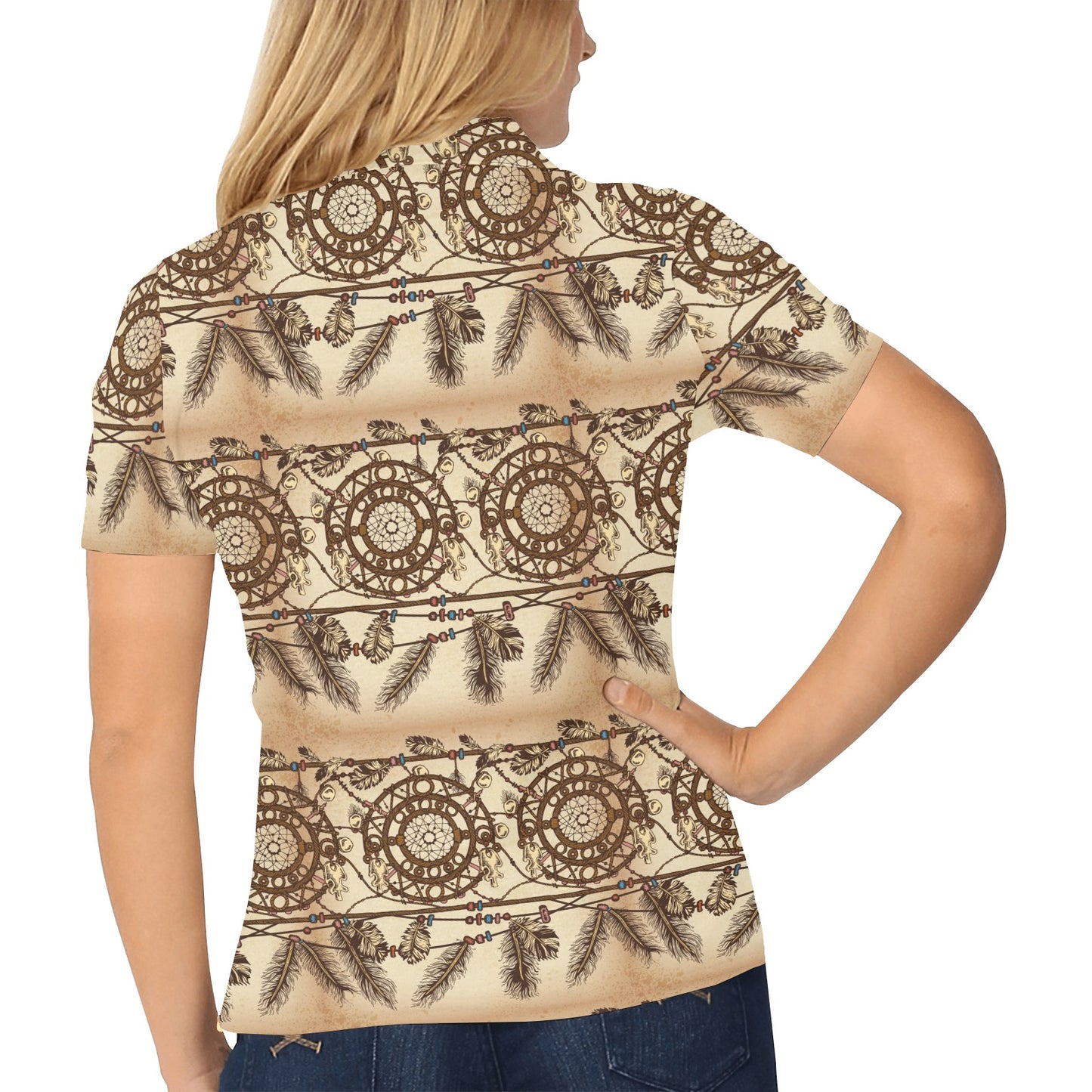 Dream catcher vintage native Women's Polo Shirt