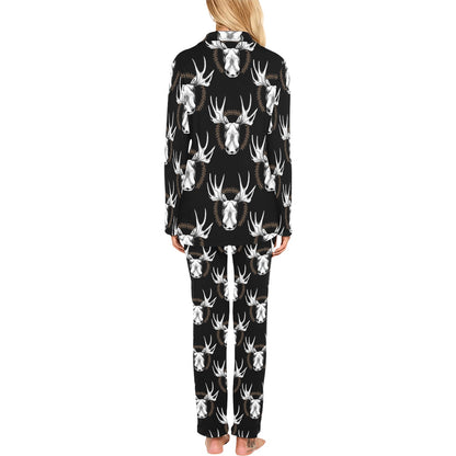 Moose Pattern Print Design 02 Women's Long Pajama Set