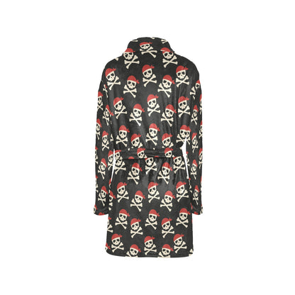 Pirate Pattern Print Design A04 Women's Fleece Robe