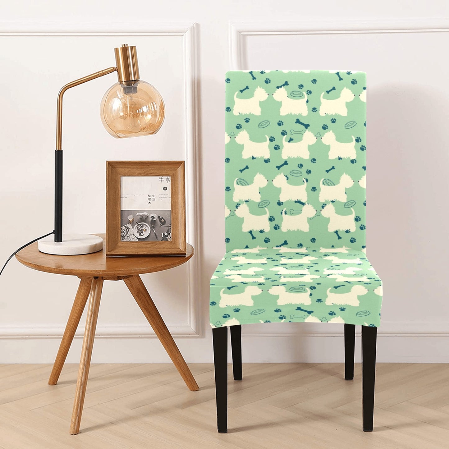 Scottish Terriers Print Design LKS302 Dining Chair Slipcover