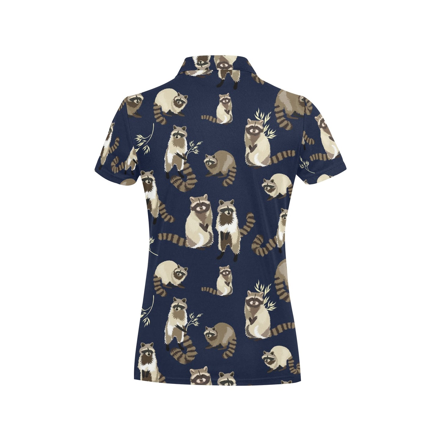 Raccoon Pattern Print Design A06 Women's Polo Shirt