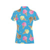 Ice Cream Pattern Print Design 01 Women's Polo Shirt