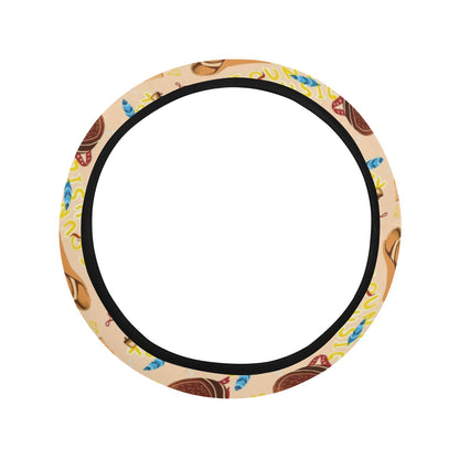 Western Lifestyle Print Design LKS303 Steering Wheel Cover with Elastic Edge