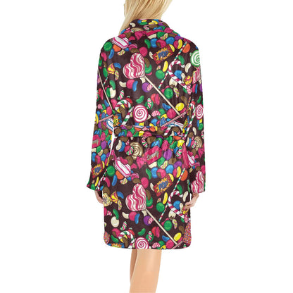 Candy Pattern Print Design CA02 Women's Fleece Robe