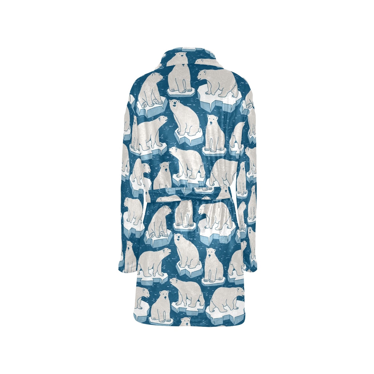Polar Bear Pattern Print Design PB03 Women's Fleece Robe