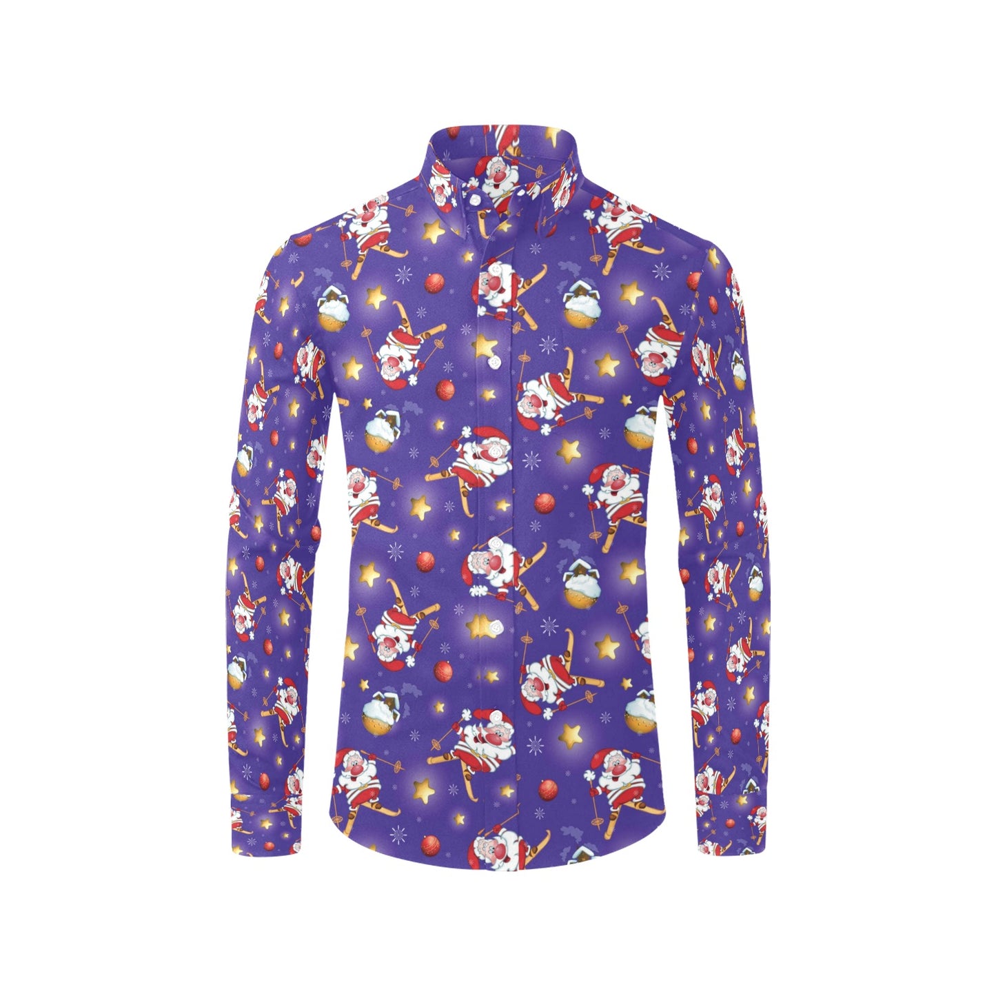 Ski Print Design LKS308 Men's Long Sleeve Dress Shirt
