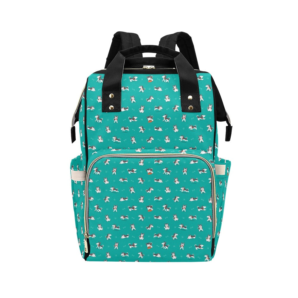 Siberian Huskies Print Design LKS303 Diaper Bag Backpack